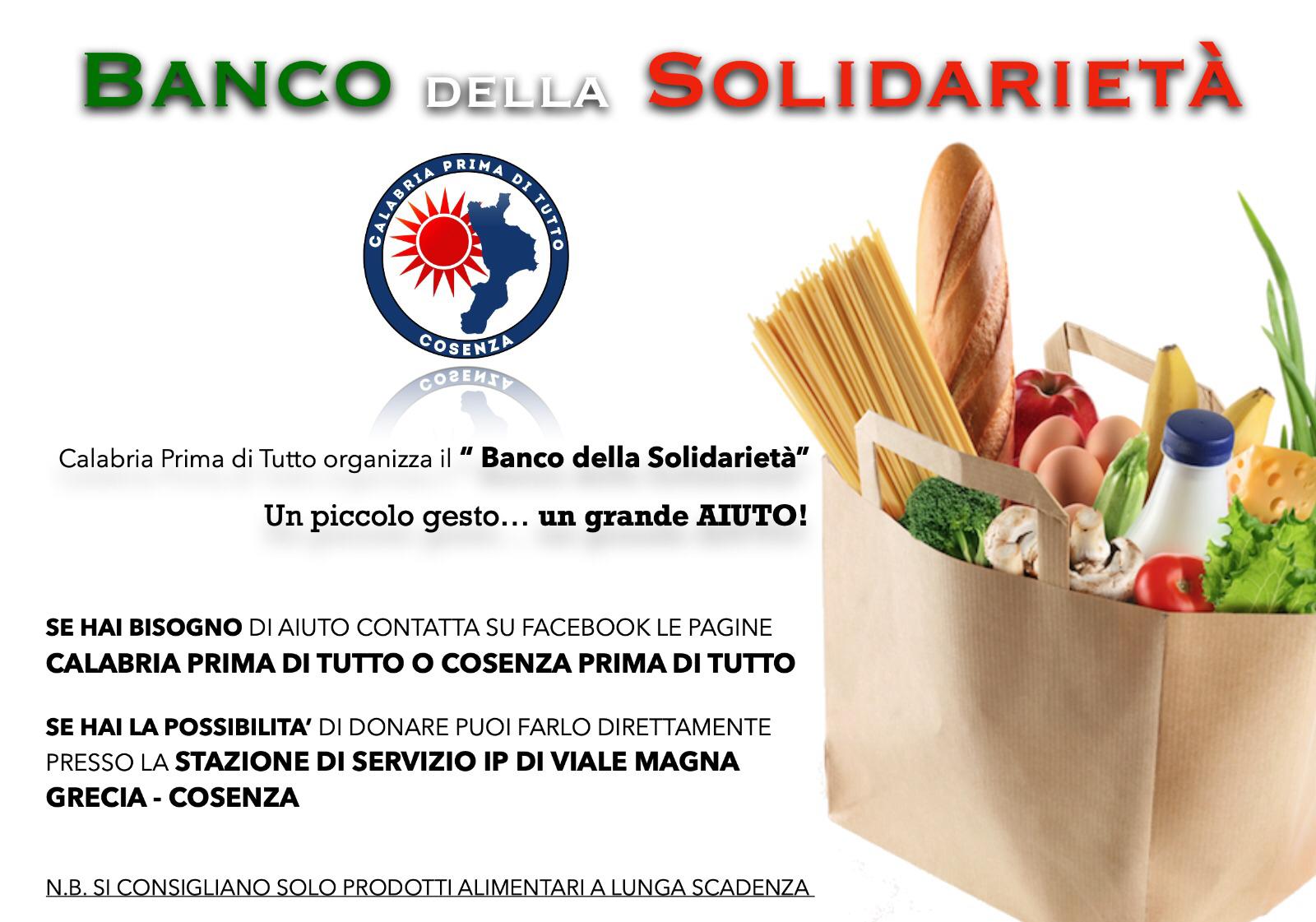 Banco della solidarietà organizzato da Calabria Prima di tutto