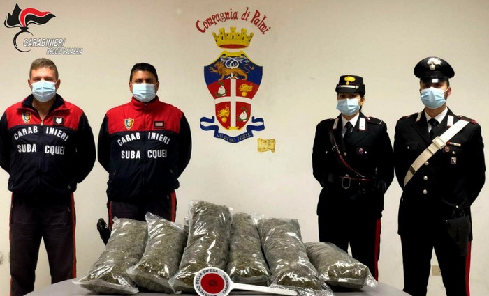 Droga: trasportavano 7 kg di marijuana su barca, 2 arresti dei Carabinieri